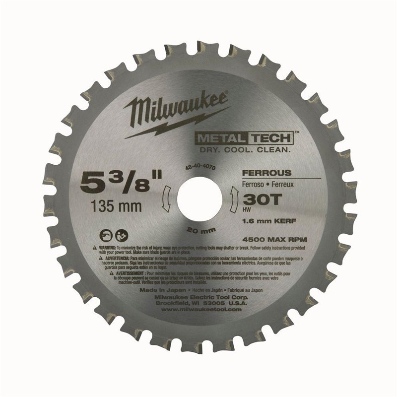 Milwaukee 5-3/8 in. X 30 Teeth Ferrous Metal Cutting Circular Saw Blade